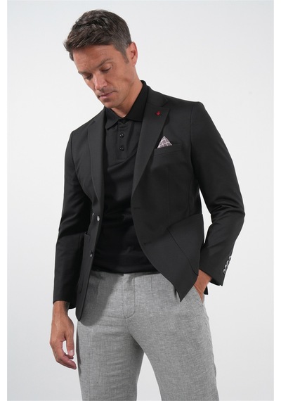 İmza Siyah 6 Drop Slim Fit Pamuklu Ceket 1002260126