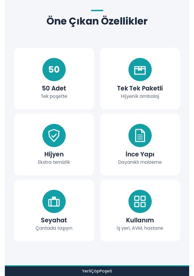 Tek Kullanımlık Klozet Kapağı Poşeti - 50 Adet Beyaz