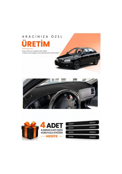 Hyundai Elantra 1997-2006 Uyumlu Torpido Koruma Örtüsü Oto Kılıfı - Siyah
