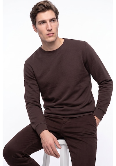 Mustang Kahverengi Erkek Basic Nakışlı Sweatshirt M6wm-swt1590 Kahve