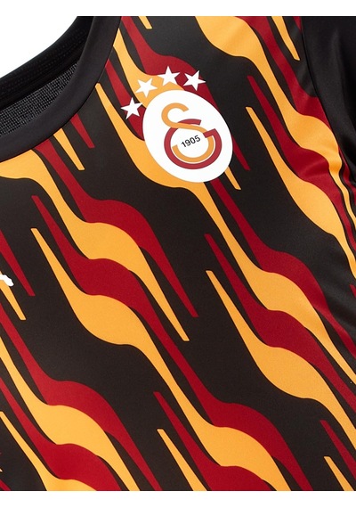 Galatasaray Lisanslı Sıfır Yaka Siyah Antrenman T-shirt KIrmızı