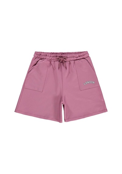 Civil Girls London Baskılı 10-13 Yaş Şort - Pembe Gülkurusu