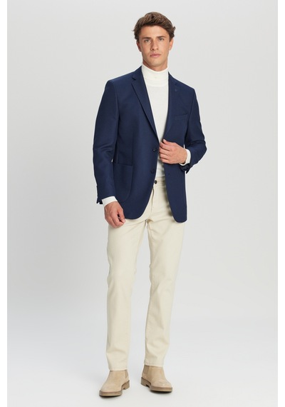 AC&Co / Altınyıldız Classics Erkek Lacı Slim Fit Dar Kesim Mono Yaka Torba Cepli Blazer Ceket Lacı