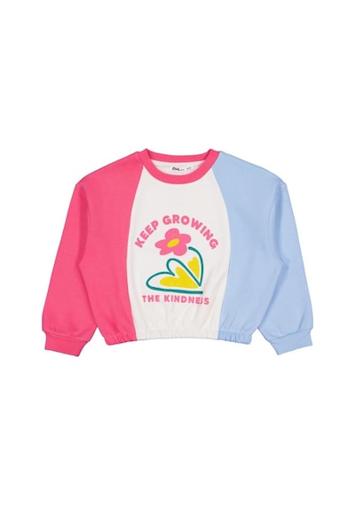 Civil Girls Keep Growing Baskılı 6-9 Yaş Sweatshirt Ekru