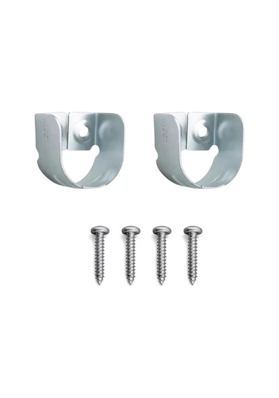 Krom Gardırop Askılık Boru Flanşı, 27x30mm, 2 Adet, Dolap İçi Oval Boru Aparatı Diğer