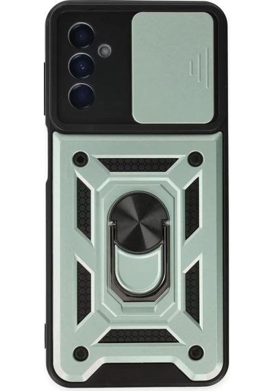 Newface Samsung Galaxy A04s Kılıf Pars Lens Yüzüklü Silikon - Yeşil