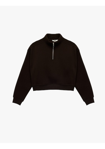 Koton Polo Yaka Uzun Kollu Fermuarlı Oversize Spor Sweatshirt Kahverengi 6sak10118nk Kahve Koton Polo Yaka Uzun Kollu Fermuarlı Oversize Spor Sweatshirt Kahverengi 6sak10118nk Kahve
