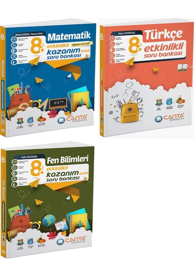 Çanta 2025 8. Sınıf Lgs Matematik + Türkçe + Fen Etkinlikli Kazanım Soru Seti 3 Kitap