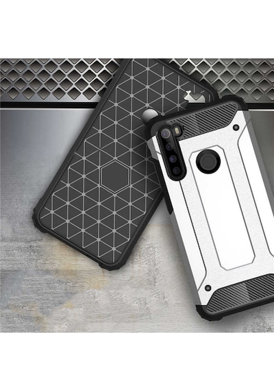 Noktaks - Redmi Note 8 Uyumlu - Kılıf Çift Katman Zırh Tank Crash Military Kapak - Mavi Mavi