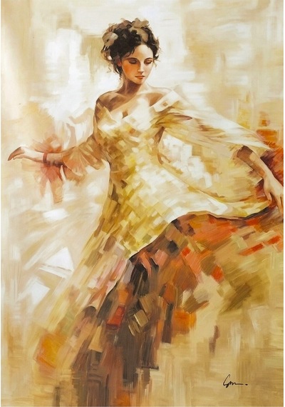 Dans Büyük Boy El Yapımı Yağlı Boya Tablo 85x115cm