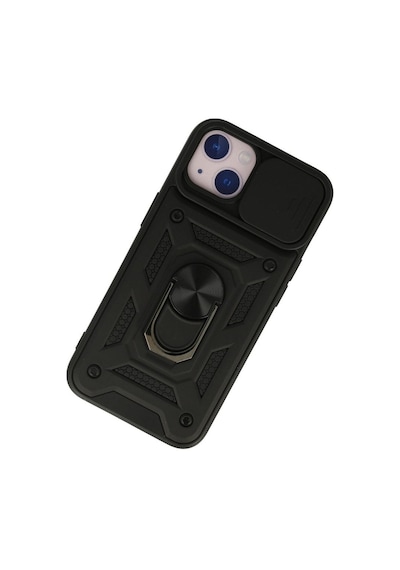 Apple iPhone  Uyumlu  15 Kılıf Pars Lens Yüzüklü Silikon - Siyah