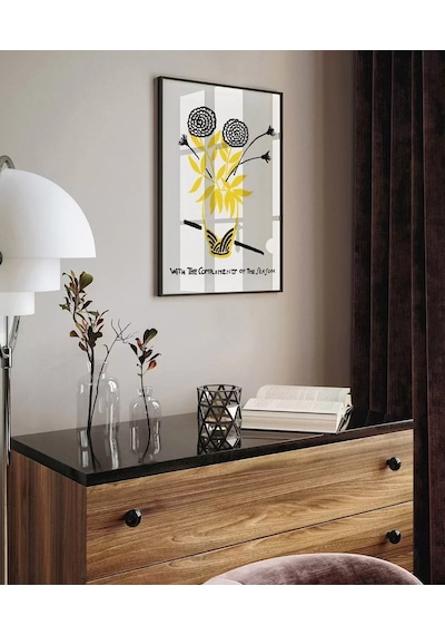 Çerçevesiz Poster Vazoda Çiçek
