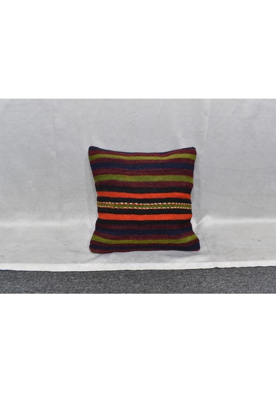 Zehra Abla Halı Yeni El Dokuma Dekoratif Kilim Kırlent Yastık Kılıfı 6462 Çok Renkli