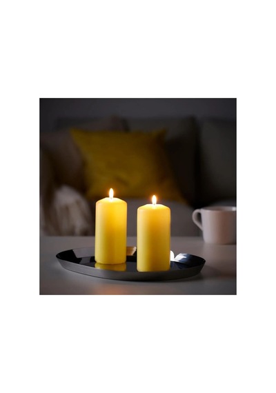 Ikea Daglıgen Cam Kaplı Kokulu Mum 6,8 X 14 Cm Kokusuz Açık Sarı