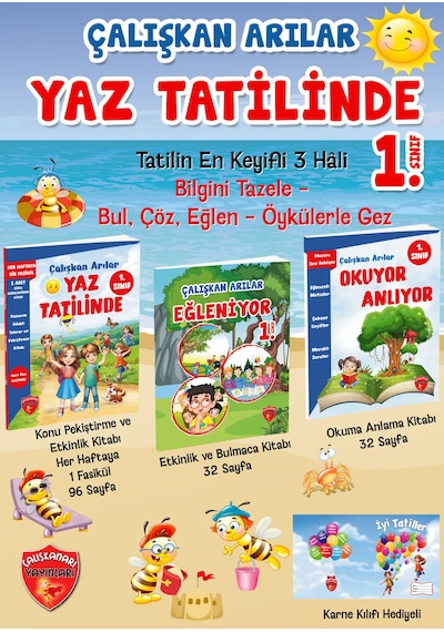 Çalışkan Arı Yay 1. Sınıf Yaz Tatil Kitabı
