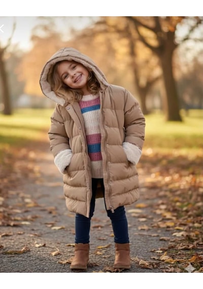 Boutiguestyles Kız Çocuk Şişme Mont Kürklü Açık Kahve Sedefli Işıltılı Çıkarılabilir Kapüşonlu Fermuarlı Kahverengi Boutiguestyles Kız Çocuk Şişme Mont Kürklü Açık Kahve Sedefli Işıltılı Çıkarılabilir Kapüşonlu Fermuarlı Kahverengi
