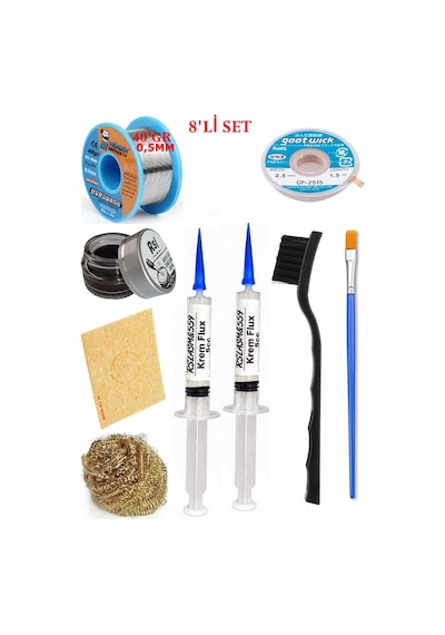Lehimleme Seti 40 G 0,5 Mm Lehim Teli Cp-2515 Lehim Fitili Flux Lehim Toplama Çift Fırça Seti Tk220