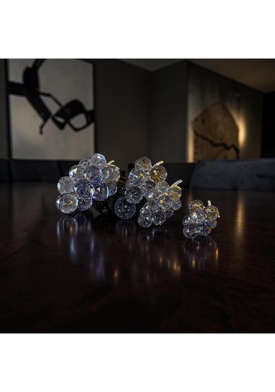 Crystal Grape Dekoratif Obje Cam Üzüm Tasarım Lüks Modern Masa Üstü Ev & Ofis Aksesuarı
