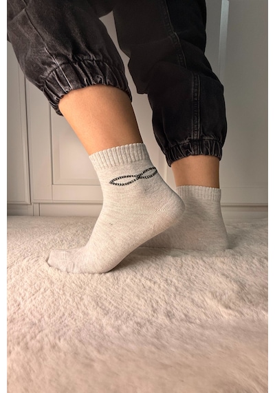Ozzy Socks 3 Çift Kadın Taş Detaylı Dikişsiz & Takviyeli Patik Çorap Bordo