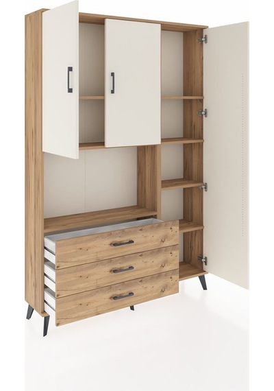 Arges Dolap 7 Raflı 3 Çekmeceli 3 Kapaklı 132x30x195 Çam-aytaşı/çam Aytası/atlas Çam Arges Dolap 7 Raflı 3 Çekmeceli 3 Kapaklı 132x30x195 Çam-aytaşı/çam Aytası/atlas Çam