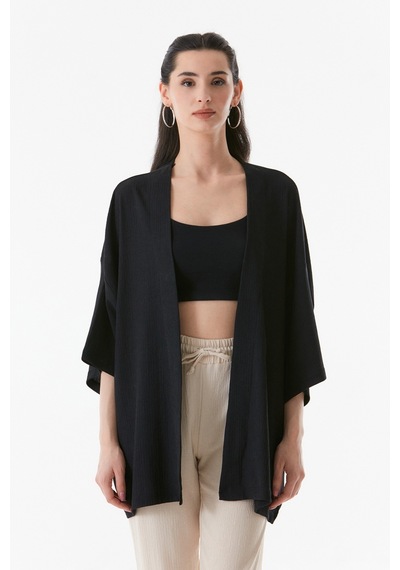 Fullamoda Basic Bürümcük Kumaş Şal Yaka Kimono 24ygb7197202080-siyah 24YGB7197202080-Siyah Fullamoda Basic Bürümcük Kumaş Şal Yaka Kimono 24ygb7197202080-siyah 24YGB7197202080-Siyah