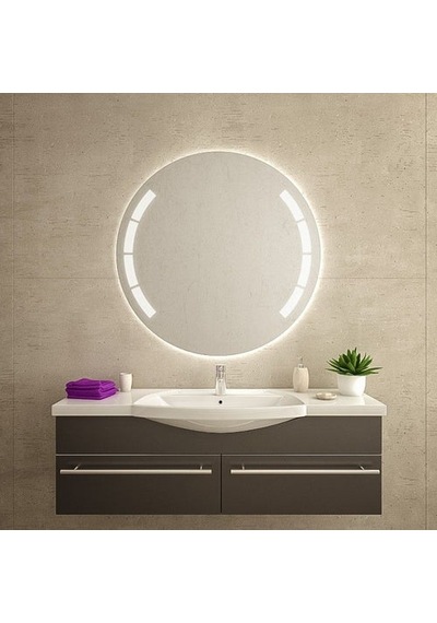 60x60 Cm Aurora Segment Led Segment Aydınlatmalı Yuvarlak Ayna Beyaz Işık 6500k Işık 6500k Beyaz