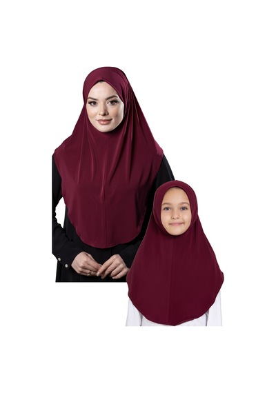 Hürrem Bone Bordo Pratik Anne Kız Kombin Tesettür Eşarp Sandy Düz Hijab 230812 16 Bordo