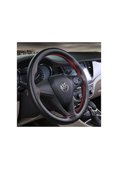 Peugeot 301 Siyah Kırmızı Deri Direksiyon Kılıfı
