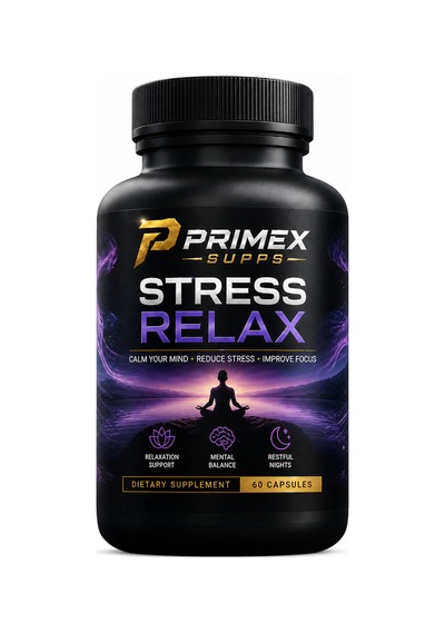 Stress Relax - Calm, Passionflower, Rhodiola, L-theanine Aromasız