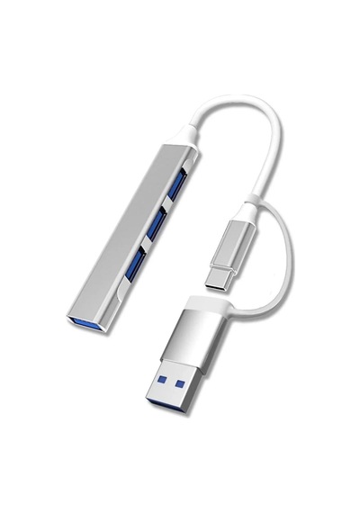 4 Port'lu Bağlantı İstasyonu Ultra İnce Usb Bölücü Type-c Tipi Çoklu Arayüz Adaptörü Multi Usb Çoklayıcı Belirtilmemis