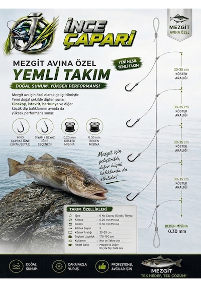 Yemli Mezgit Takımı Beyaz Iğne (5 adet)