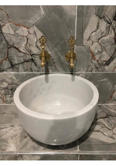 BanyoDecor Homojen Çanak Mermer Kurna