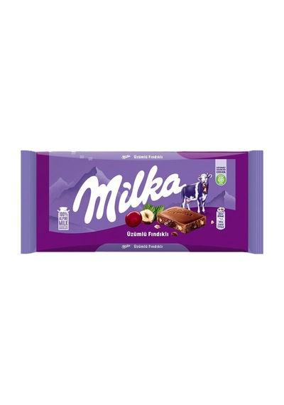 5 Adet Milka Üzümlü Fındıklı Çikolata 80 G