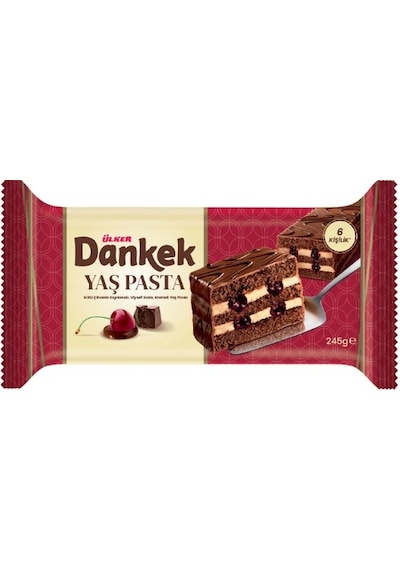 Dankek Yaş Pasta - Çikolata Kaplamalı Vişne Soslu - 245 Gram - 8 Adet
