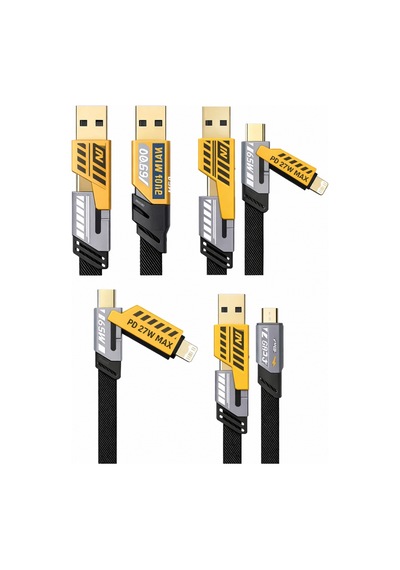Platoon Pl-8916 Pd 27w Max Hızlı Şarj Kablosu Usb-a Type-c / Lightning 65w Örgülü