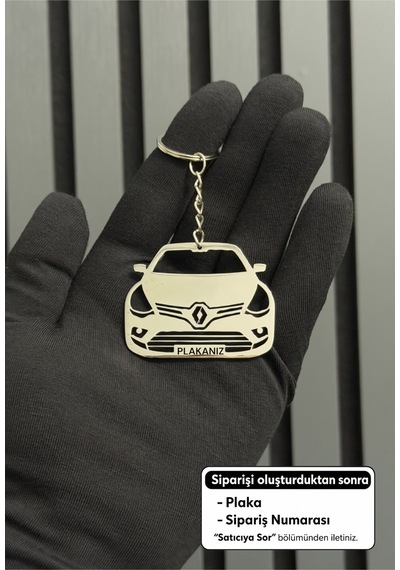 Kişiye Özel Clio 4 Paslanmaz Çelik Anahtarlık