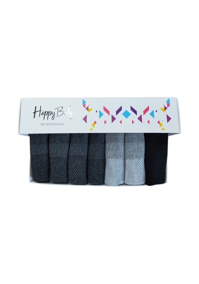 Happy Body Çorap Art.10268 Penye 7'li Set Erkek Patik Özel Kutulu Çok Renkli