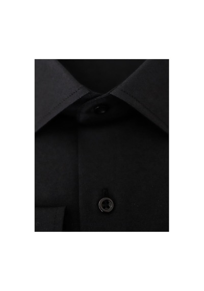 UKİ Uki Siyah Saten Slim Fit Klasik Gömlek SİYAH UKİ Uki Siyah Saten Slim Fit Klasik Gömlek SİYAH