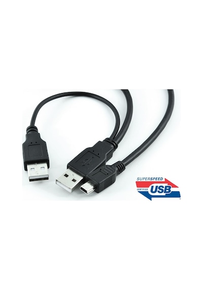 Harici Diskler Için 2 Usb 5 Pin Mini Usb Y Kablo Harddisk Kablosu