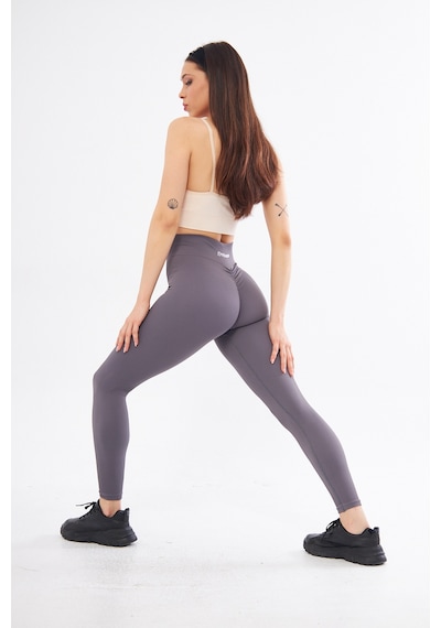 Gymhams Kalçası Büzgülü Fitilli Ekstra Push Up Yüksek Bel Esnek Tayt