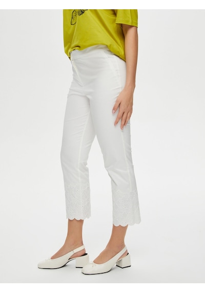 Faik Sönmez Paçası Brode İşli Straight Fit Pantolon S25pnt036 Us25pnt03673 Ekru