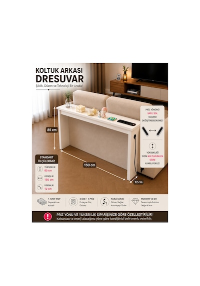 Café Royale Vintage & Usb-tech Konsol Raf - 3 Usb + 4 Priz Girişli Mdf Koltuk Arkası Raf Beyaz 150x85x12 Café Royale Vintage & Usb-tech Konsol Raf - 3 Usb + 4 Priz Girişli Mdf Koltuk Arkası Raf Beyaz 150x85x12
