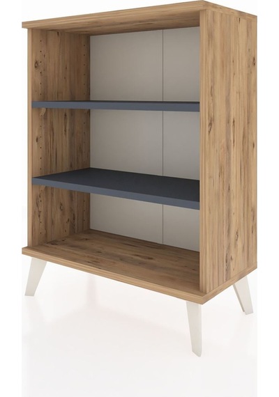Arges Komodin 2 Raflı 2 Kapaklı 60x30x80 Çam-antrasit Atlas Çam