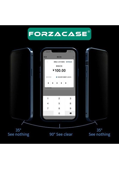 Forzacase Apple Uyumlu iPhone 17 Pro Max İçin Privacy Hayalet Tam Kaplar Cam Ekran Koruyucu - Fc292
