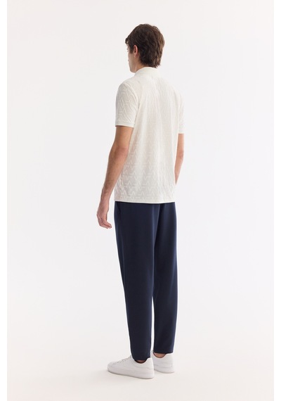Avva Erkek Ekru Kıvrılmaz Polo Yaka Fermuarlı Regular Fit T-shirt A61y1046