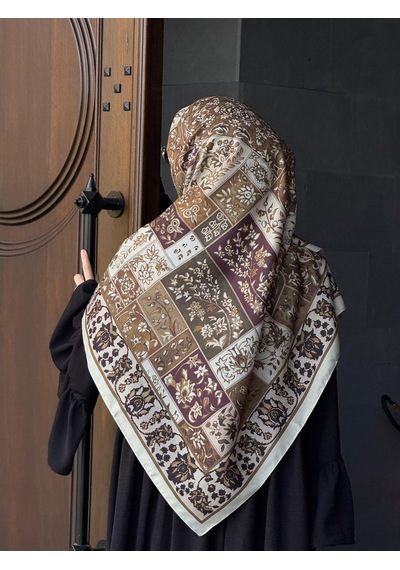 Qalortex Scarf Pamuklu Soft Osmanlı Desen Eşarp-küf Yeşil