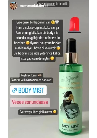 Merve Çolak Dereli Collection Body Mist 200 Ml / 6.8 Fl Oz