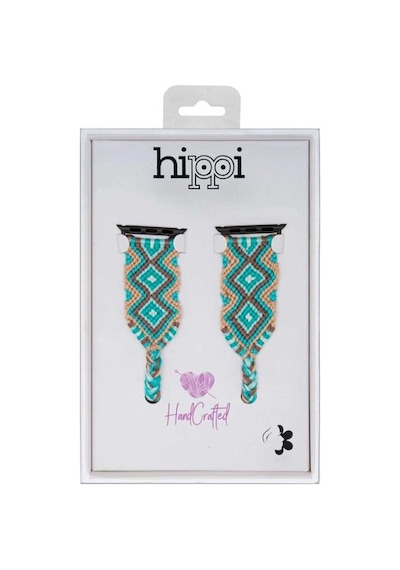 Hippi Charm Siyah Örgü Apple Uyumlu Watch  Kordonu 42-44-45-49 Mm