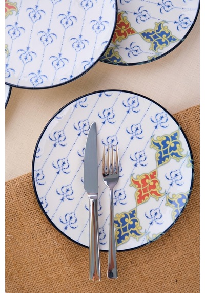 Tabak Evi Porselen Audrey Pasta Takımı 20cm 4 Kişilik 4 Parça Tvl4ptprs1211 Çok Renkli