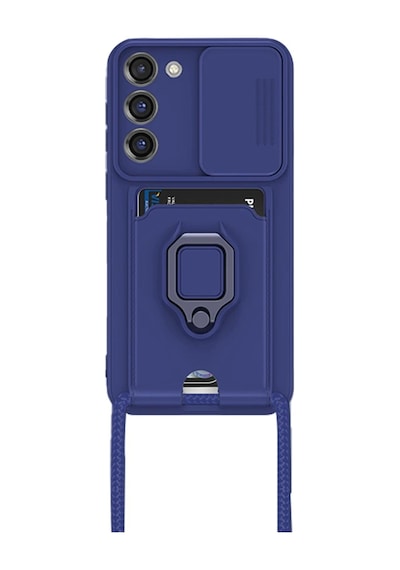 Samsung Uyumlu Galaxy S23 Plus Kılıf Zuma Kartvizitli Yüzüklü Silikon - Lacivert 0.2M-Çok Renkli